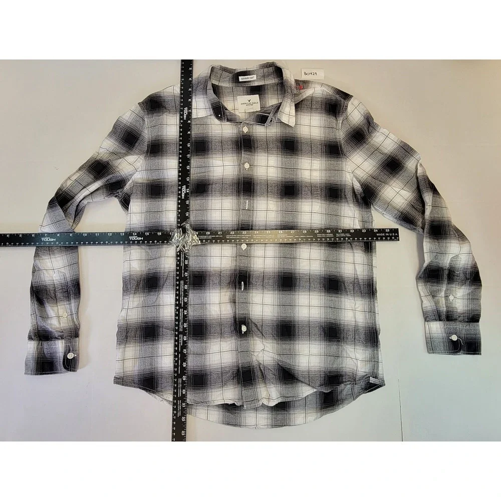 American Eagle Outfitters Long Sleeve Button Up‎ Shirt Men's L Gray